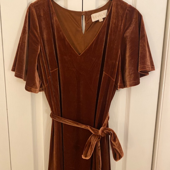 Reese Velvet Terracotta Dress - Picture 5 of 7